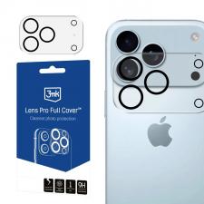 Folii iPhone 17 Pro Max, Folie sticla camera foto 3mk Lens Pro Full Cover compatibila cu iPhone 17 Pro Max, Transparent, lerato.ro