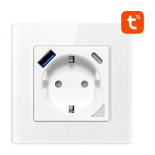 Prize smart WiFi, Priza de perete Smart Avatto N-WOT10-USB-W, 3680W, 16A, Port USB/USB-C, WiFi, Tuya, Alb, lerato.ro