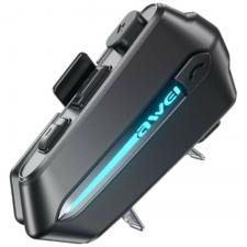 Interfoane moto, Intercom motocicleta AWEI VS-1, ENC, Bluetooth 5.4, 800mAh, Autonomie 35h, USB-C, Negru, lerato.ro