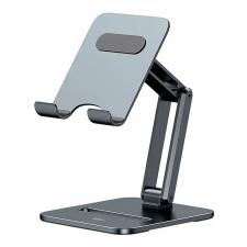 Stand birou tableta, Suport universal tableta Baseus Biaxial, Pentru tablete de maxim 13 inch, Ajustabil, Aluminiu, Gri, lerato.ro