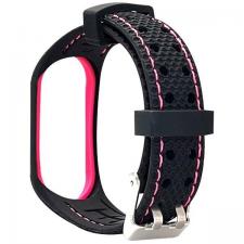 Accesorii Xiaomi Band, Curea din silicon Beline Sport Strap compatibila cu Xiaomi Mi Band 6/5, Negru / Roz, lerato.ro