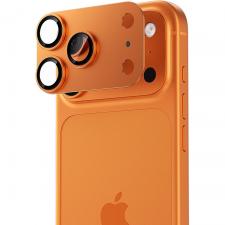 Folii iPhone 17 Pro Max, Protectie camera foto Benks Glass Warrior Metal Integrated Lens Protector compatibila cu iPhone 17 Pro Max, Portocaliu, lerato.ro