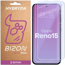 Folii protectie OPPO Reno 15, Set 2 folii sticla hibrid Bizon Glass Mule Duo compatibile cu Oppo Reno 15, Transparent, lerato.ro