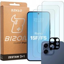 Folii protectie OPPO Reno 15 F / FS, Set protectie 4in1 Bizon Glass Clear Pack, 3 folii sticla ecran + 1 folie sticla camera foto, compatibil cu Oppo Reno 15 F / FS, Transparent, lerato.ro