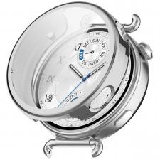 Accesorii Huawei Watch, Carcasa cu protectie ecran BizonMobile Felipe compatibila cu Huawei Watch GT6 41mm, Silver, lerato.ro