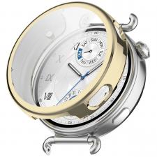 Accesorii Huawei Watch, Carcasa cu protectie ecran BizonMobile Felipe compatibila cu Huawei Watch GT6 41mm, Gold, lerato.ro