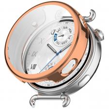 Accesorii Huawei Watch, Carcasa cu protectie ecran BizonMobile Felipe compatibila cu Huawei Watch GT6 41mm, Rose Gold, lerato.ro