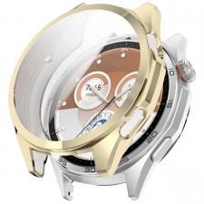 Accesorii Huawei Watch, Carcasa cu protectie ecran BizonMobile Felipe compatibila cu Huawei Watch GT6 46mm, Gold, lerato.ro
