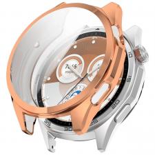 Accesorii Huawei Watch, Carcasa cu protectie ecran BizonMobile Felipe compatibila cu Huawei Watch GT6 46mm, Rose Gold, lerato.ro