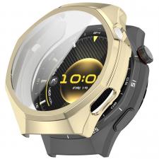 Accesorii Huawei Watch, Carcasa cu protectie ecran BizonMobile Felipe compatibila cu Huawei Watch GT6 Pro 46mm, Gold, lerato.ro