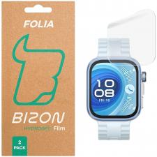 Accesorii Huawei Watch, Set 2 folii protectie Bizon Watch Hydrogel compatibile cu Huawei Watch Fit 4 / 4 Pro, Transparent, lerato.ro
