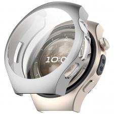 Accesorii Huawei Watch, Carcasa cu protectie ecran BizonMobile Felipe compatibila cu Huawei Watch 5 42mm, SIlver, lerato.ro