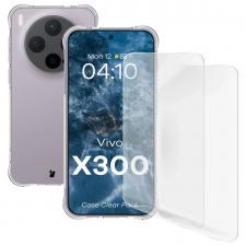 Huse si carcase Vivo X300, Kit protectie 3 in 1 BizonMobile Clear Pack, Carcasa Bizon Salpa si 2 folii Bizon Glass Clear Hydrogel, compatibil cu Vivo X300, Transparent, lerato.ro