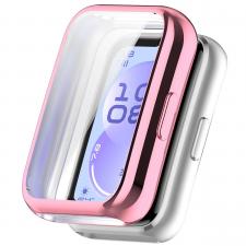 Accesorii Huawei Band, Carcasa cu protectie ecran BizonMobile Felipe compatibila cu Huawei Band 11, Roz, lerato.ro