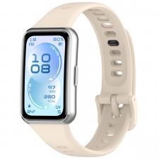 Accesorii Huawei Band, Curea din silicon BizonMobile compatibila cu Huawei Band 11 / 11 Pro, Bej, lerato.ro