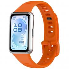 Accesorii Huawei Band, Curea din silicon BizonMobile compatibila cu Huawei Band 11 / 11 Pro, Portocaliu, lerato.ro