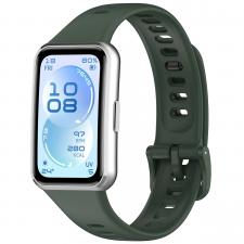 Accesorii Huawei Band, Curea din silicon BizonMobile compatibila cu Huawei Band 11 / 11 Pro, Dark Green, lerato.ro