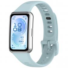 Accesorii Huawei Band, Curea din silicon BizonMobile compatibila cu Huawei Band 11 / 11 Pro, Light Blue, lerato.ro