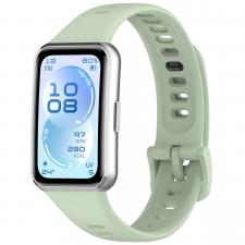 Accesorii Huawei Band, Curea din silicon BizonMobile compatibila cu Huawei Band 11 / 11 Pro, Light Green, lerato.ro