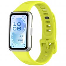 Accesorii Huawei Band, Curea din silicon BizonMobile compatibila cu Huawei Band 11 / 11 Pro, Lemon, lerato.ro