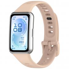 Accesorii Huawei Band, Curea din silicon BizonMobile compatibila cu Huawei Band 11 / 11 Pro, Light Pink, lerato.ro