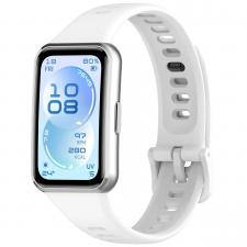 Accesorii Huawei Band, Curea din silicon BizonMobile compatibila cu Huawei Band 11 / 11 Pro, Alb, lerato.ro