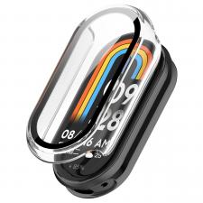 Accesorii Xiaomi Band, Carcasa cu protectie ecran din sticla securizata BizonMobile compatibila cu Xiaomi Smart Band 10, Transparent, lerato.ro