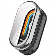 Accesorii Xiaomi Band, Carcasa cu protectie ecran BizonMobile Felipe compatibila cu Xiaomi Smart Band 10, Silver, lerato.ro