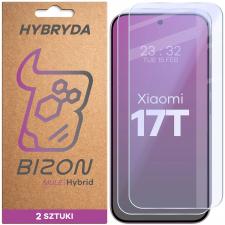 Folii protectie telefoane Xiaomi 17T, Set 2 folii sticla hibrid Bizon Hybrid Mule Duo compatibile cu Xiaomi 17T, Transparent, lerato.ro