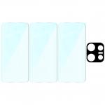 Set protectie 4in1 Bizon Glass Clear Pack, 3 folii sticla ecran + 1 folie sticla camera foto, compatibil cu Oppo Reno 16 F / 16 FS, Transparent 7 - lerato.ro