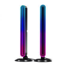 Veioze si Lampi Smart, Set 2 lampi de birou BlitzWolf BW-AL1 LED RGB, Control lumina aplicatie, USB, Negru, lerato.ro