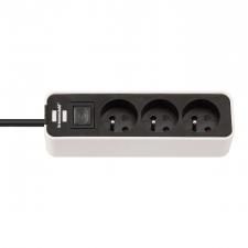 Prize smart WiFi, Prelungitor pentru interior Brennenstuhl Ecolor, 3 prize, 3500W, IP20, Lungime cablu 3m, Alb, lerato.ro