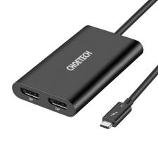 Cabluri video, Adaptor video Choetech HUB-D03 USB-C tata Thunderbolt 3 la 2x DisplayPort mama 4K @60Hz, 40 Gbps, Negru, lerato.ro