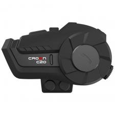 Interfoane moto, Intercom motocicleta Crown C20, Bluetooth 5.1, 1000mAh, IP67, USB-C, Negru, lerato.ro