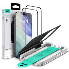 Folii iPhone 17 Pro Max, Set 2 folii sticla ESR UltraFit Tempered Glass, Kit montare inclus, compatibila cu iPhone 17 Pro Max, Transparent, lerato.ro