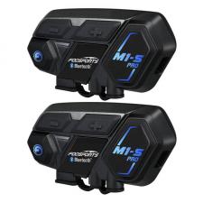 Interfoane moto, Set 2 casti intercom Bluetooth Fodsports M1-S Pro, Reducere zgomot CNC, Autonomie 20h, Impermeabil IP65, Negru, lerato.ro