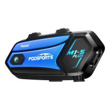 Interfoane moto, Interfon pentru motociclete Fodsports M1-S Plus, Raza 2000m, 900 mAh, IP67, USB-C, AUX, Negru/Albastru, lerato.ro