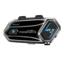 Interfoane moto, Intercom Bluetooth pentru motocicleta Fodsports M1-S AIR, 1000m, Sunet de inalta fidelitate, Incarcare tip C, Gri, lerato.ro