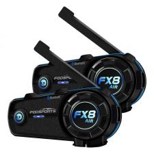 Interfoane moto, Set 2 intercom pentru casca moto Fodsports FX8 Air, Bluetooth 5.0, Radio FM, Microfon anti-zgomot, Autonomie 900mAh, Negru, lerato.ro