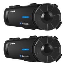Interfoane moto, Set 2 interfoane motocicleta Fodsports FX8, Raza 2000m, Bluetooth 5.0, 900 mAh, USB-C, Negru, lerato.ro