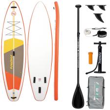 Placi de windsurf, Placa de paddleboarding FunWater SUP SUPFW69B, 335 x 84 x 15 cm, Antiderapanta, Gonflabila, Set accesorii inclus, Portocaliu / Alb, lerato.ro