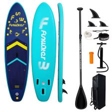 Placi de windsurf, Placa de paddleboarding FunWater SUP SUPFW71A, 350 x 86 x 15 cm, Antiderapanta, Gonflabila, Set accesorii inclus, Light Blue, lerato.ro