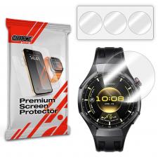 Accesorii Huawei Watch, Set 3 folii protectie GrizzGlass Hydrofilm compatibila cu Huawei Watch GT 6, 46mm, Transparent, lerato.ro