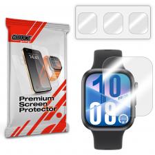 Accesorii Huawei Watch, Set 3 folii protectie GrizzGlass Hydrofilm compatibila cu Huawei Watch Fit 4, Transparent, lerato.ro