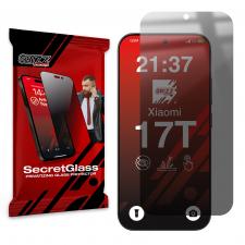 Folii protectie telefoane Xiaomi 17T, Folie sticla hibrid GrizzGlass SecretGlass Privacy compatibila cu Xiaomi 17T, Negru, lerato.ro