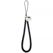 Hello Kitty Style, Charm pentru telefon Hello Kitty, Nylon, Kitty Head, Negru, lerato.ro