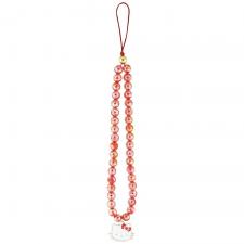 Hello Kitty Style, Charm pentru telefon Hello Kitty Pearls, Kitty Head, Rosu, lerato.ro