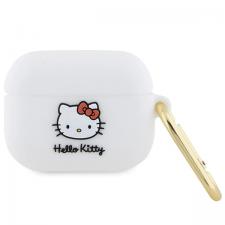 Hello Kitty Style, Carcasa silicon Hello Kitty, 3D Kitty Head, compatibila cu Apple AirPods Pro, Alb, lerato.ro