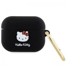 Hello Kitty Style, Carcasa silicon Hello Kitty, 3D Kitty Head, compatibila cu Apple AirPods Pro, Negru, lerato.ro