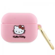 Hello Kitty Style, Carcasa silicon Hello Kitty, 3D Kitty Head, compatibila cu Apple AirPods Pro, Roz, lerato.ro